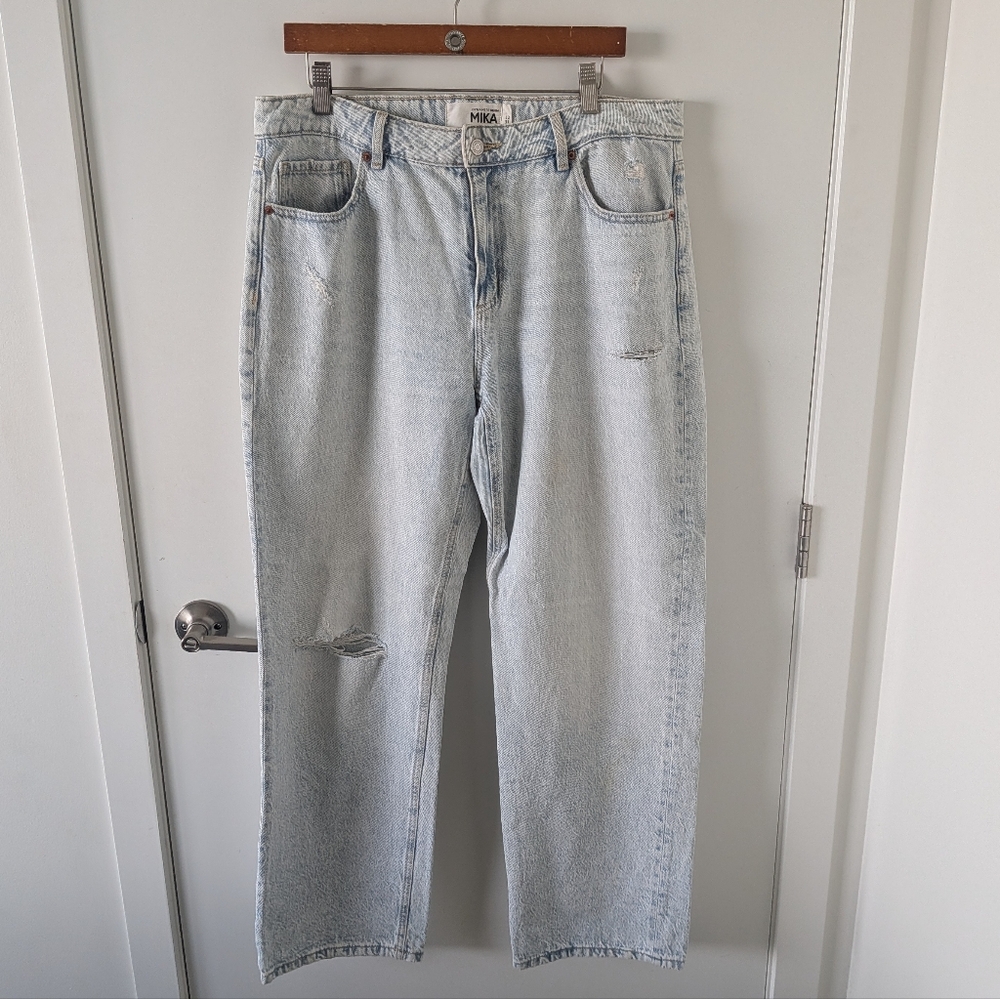 Mika By Dynamite Distress Relaxed Straight Jeans